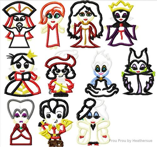 Villain ELEVEN design SET Little Prince and Princess Cuties Machine Applique Embroidery Design, Multiple Sizes