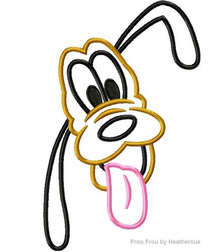 Plulo Dog Just Head Machine Applique Embroidery Design, Multiple Sizes, including 4 inch