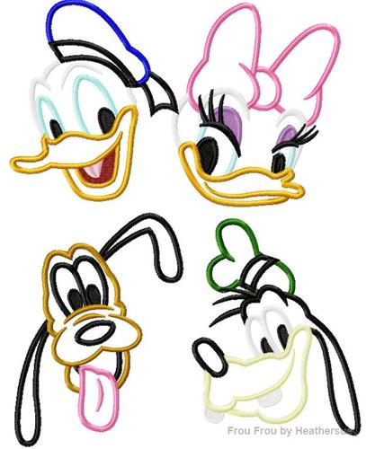Fab Four Just Heads SET Machine Applique Embroidery Design, Multiple Sizes, including 4 inch