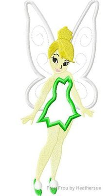 Tinkk Full Body Princess Machine Applique Embroidery Design, Multiple sizes including 4 inch