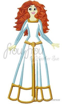Meridian Full Body Bravest Princess Machine Applique Embroidery Design, Multiple sizes including 4