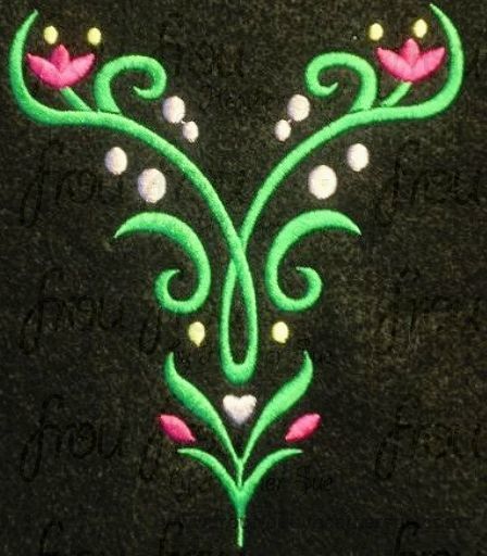Annie Freezing Dress Embroidery Bodice Only Machine Embroidery Design, multiple sizes including 4 inch