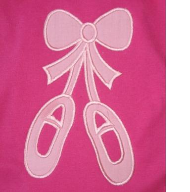 Ballet Shoes Machine Applique Embroidery Design, multiple sizes including 4 inch