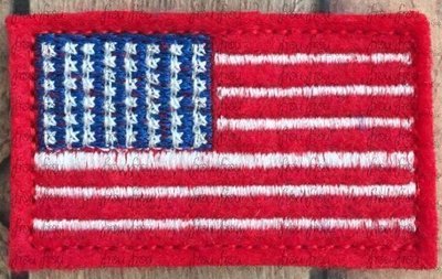 Clippie America Flag Machine Embroidery In The Hoop Project 1.5, 2, 3, and 4 inch