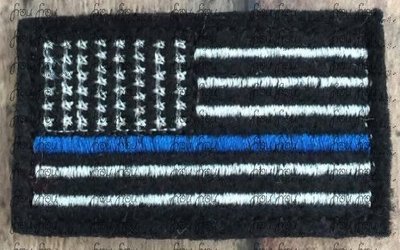 Clippie America Flag With Thin Blue Line Police red line firefighter Machine Embroidery In The Hoop Project 1.5, 2, 3, and 4 inch