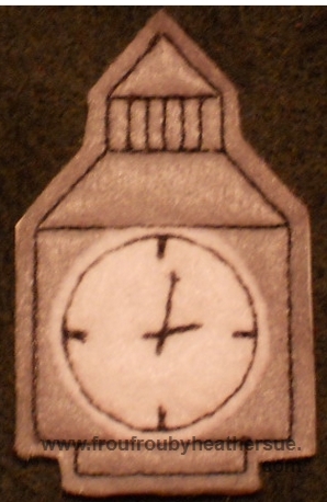 Clippie Big Ben Machine Embroidery In The Hoop Project 1.5, 2, and 3 inch