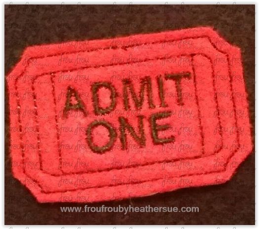 Clippie Movie Theater Ticket Machine Embroidery In The Hoop Project 1.5,  2, 3, and 4 inch and SORTED
