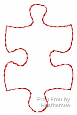 Clippie Puzzle Piece Autism Awareness Machine Embroidery In The Hoop Project 1, 1.5, 2, and 3 inch