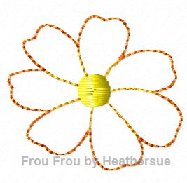 Flower Punzel 1 Clippie Machine Applique Embroidery Design, multiple sizes, including 1, 1.5, 2, and 3inch