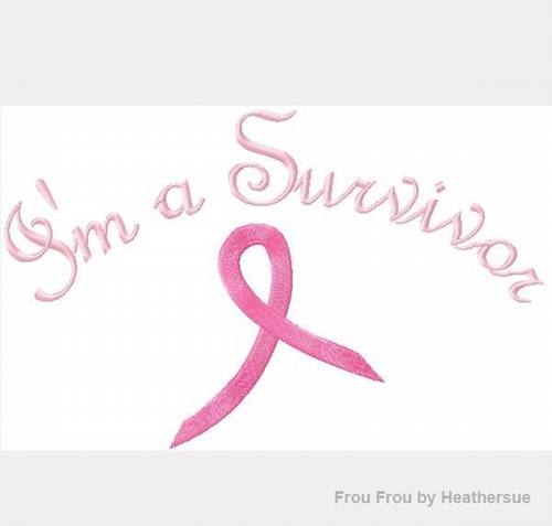I'm a Survivor Breast Cancer Awareness Embroidery Design TWO fonts, mutltiple sizes
