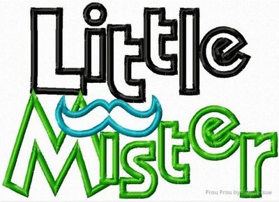 Little Mister Mustache Machine Applique Embroidery Design, multiple sizes, including 4 INCH HOOP