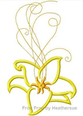 Magic Flower Punzel Machine Applique Embroidery Design, mutliple sizes, including 4 inch