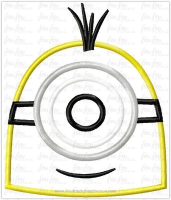 Monion One Eye Head Machine Applique Embroidery Design, multiple sizes including 4