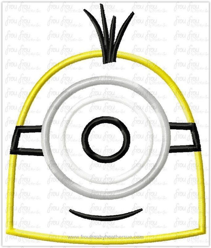 Monion One Eye Head Machine Applique Embroidery Design, multiple sizes including 4"-16"