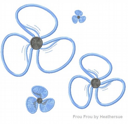 Propeller Machine Applique Embroidery Design, Multiple sizes including 4 inch
