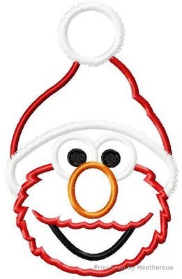 Santa Eimo Christmas Machine Applique Embroidery Designs Multiple Sizes, including 4 inch
