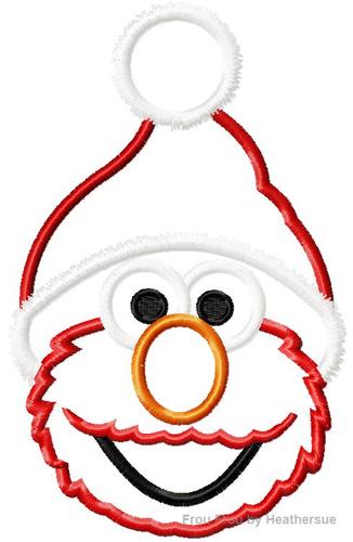 Santa Eimo Christmas Machine Applique Embroidery  Designs Multiple Sizes, including 4 inch