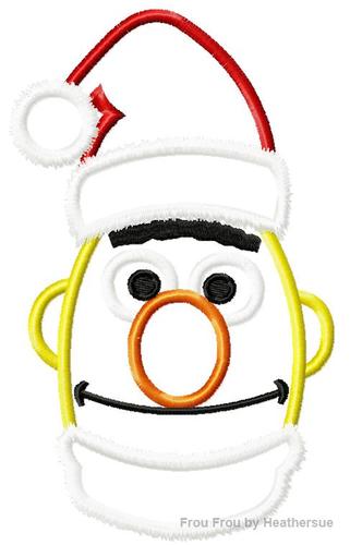 Santa Burt Christmas Machine Applique Embroidery  Designs Multiple Sizes, including 4 inch