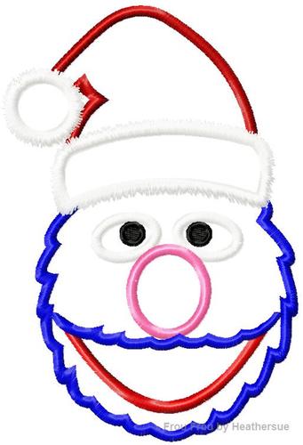 Santa Growver Christmas Machine Applique Embroidery  Designs Multiple Sizes, including 4 inch