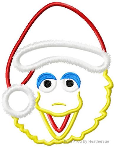 Santa Large Bird Christmas Machine Applique Embroidery  Designs Multiple Sizes, including 4 inch