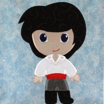 Boy Mermaid Prince Little Cutie Machine Applique Embroidery Design, multiple sizes, including 4 inch