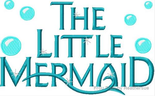Mermaid Wording Machine Applique Embroidery Design, Multiple Sizes, including 4 inch