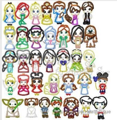 35 Little Princesses and Princes Cuties SET, Multiple sizes, including 4 inch