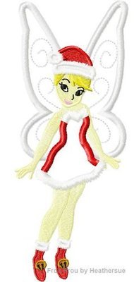 Tinkk Full Body Christmas Princess Santa Hat Machine Applique Embroidery Design, Multiple sizes including 4 inch