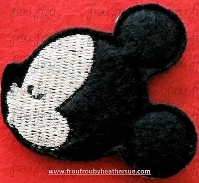 Clippie Kissing Mister Mouse Head Shoe Decor Machine Embroidery In The Hoop Project 1.5, 2, 3, and 4 inch
