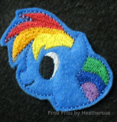 Clippie Rainbow Little Horse Machine Embroidery In The Hoop Project 1, 1.5, 2, and 3 inch