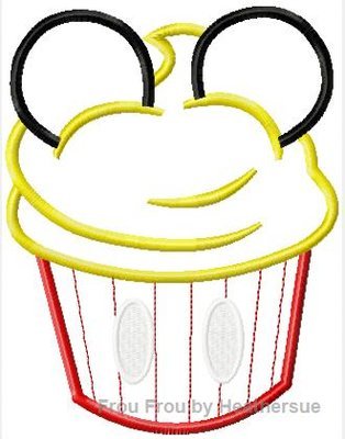 Cupcake Mister Mouse New Version Machine Applique Embroidery Design, Multiple sizes including 4 inch