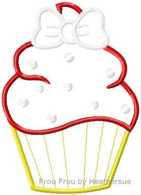 Cupcake Miss Mouse New Version Machine Applique Embroidery Design, Multiple sizes including 4 inch