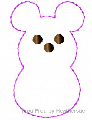 Clippie Marshmallow Mister Mouse Machine Embroidery In The Hoop Project 1, 1.5, 2, and 3 inch