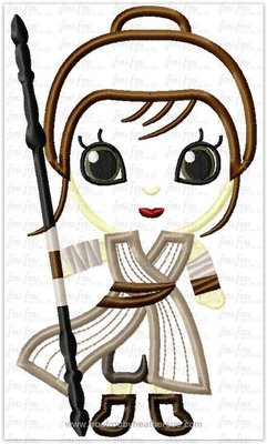 Ray Space Wars Cutie Little Princess Machine Applique Embroidery Design, Multiple Sizes, including 4