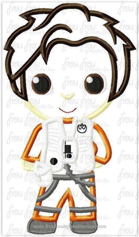 Pow Space Wars Cutie Little Prince Machine Applique Embroidery Design, Multiple Sizes, including 4&quot;-16&quot;