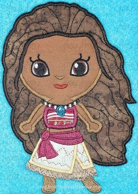 Mona Polynesian Little Cutie Princess Machine Applique Embroidery Design, Multiple sizes 4