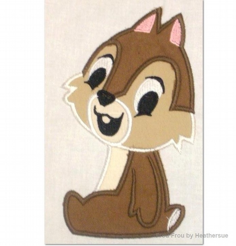 Chep  Cutie Chipmunk  Machine Applique Embroidery Design, Multiple Sizes, including 4 inch