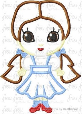 Dot Little Princess Cutie Oz Machine Applique Embroidery Design, Multiple Sizes , including 4 inch