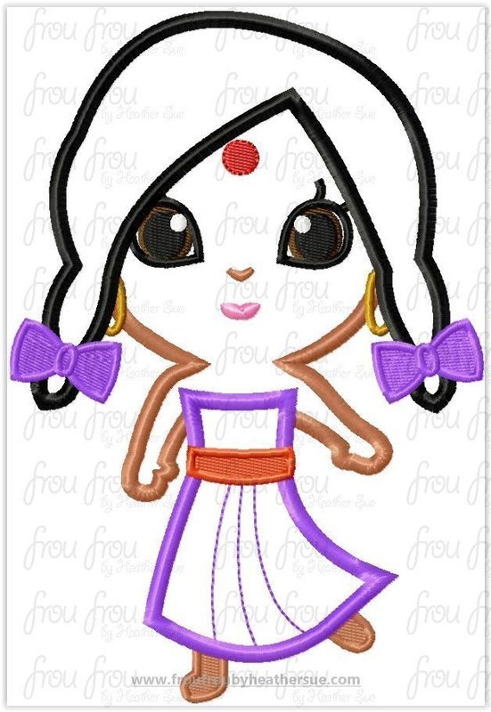 Shanty Jungle Girl Cutie Little Princess Prince Machine Applique Embroidery Design, Multiple Sizes 4&quot;-16&quot;