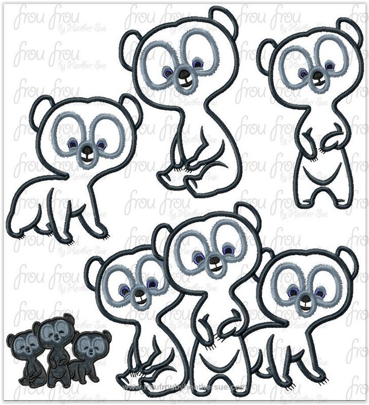 Bravest Bears Triplets Boys FOUR Design SET Machine Applique Embroidery Design, Multiple sizes including 3"-16"