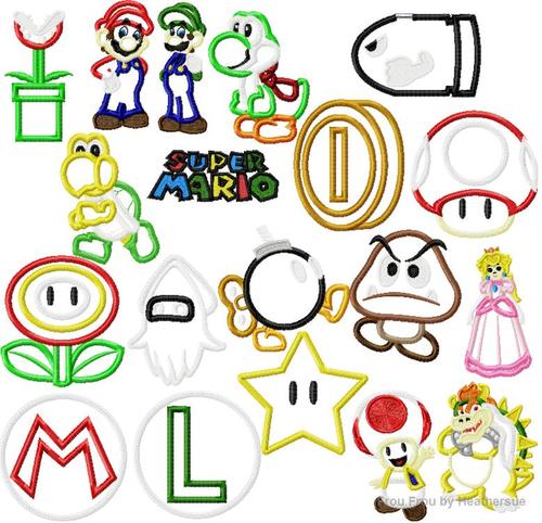 Maro Nineteen Design SET Machine Applique Embroidery Design, Multiple Sizes, including 4 inch