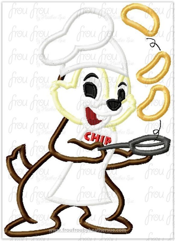Chef Chep Chipmunk Restaurant Full Body NINE Design SET Machine Applique Embroidery Design, multiple sizes including 4"-16"
