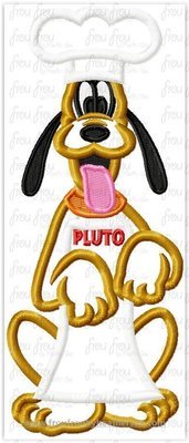 Chef Plulo Restaurant Full Body Machine Applique Embroidery Design, multiple sizes including 4"-16"