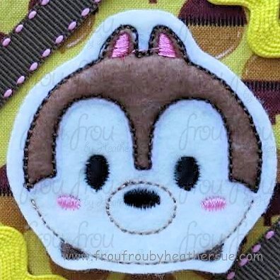 Clippie Chep Chipmunk Tzum Machine Embroidery In The Hoop Project 1.5, 2, and 3 inch