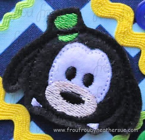 Clippie Guufy Dog Tzum Machine Embroidery In The Hoop Project 1.5, 2, and 3 inch