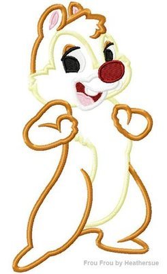 Dole Chipmunk Full Body Machine Applique Embroidery Design, Multiple Sizes, including 4 inch