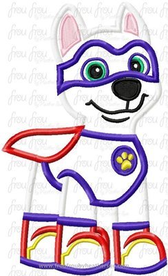 A Pollo Paw Puppy Dog Machine Applique Embroidery Design, multiple sizes, including 4"-16"