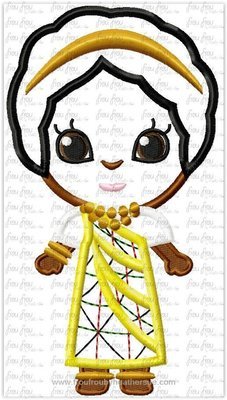African Girl Cutie It's a Small Globe Ride Machine Applique Embroidery Design, Multiple Sizes including 4