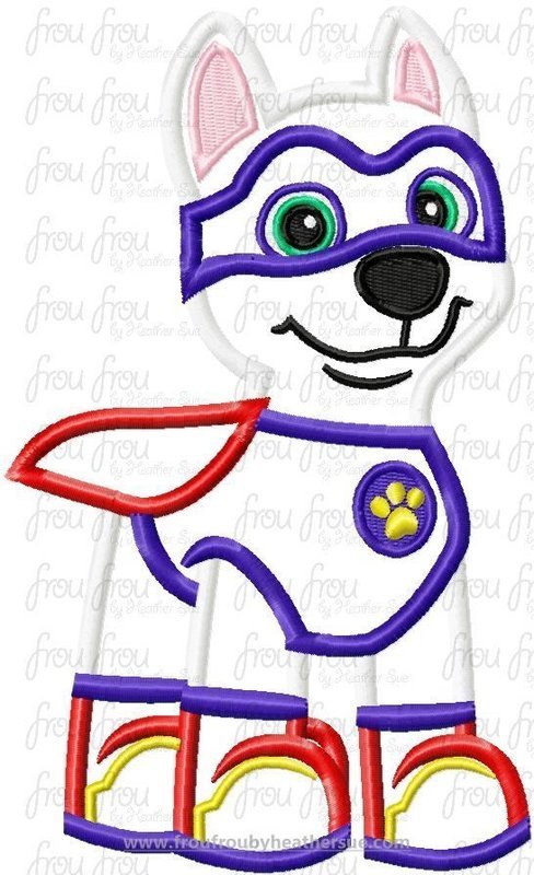 A Pollo Paw Puppy Dog Machine Applique Embroidery Design, multiple sizes, including 4&quot;-16&quot;