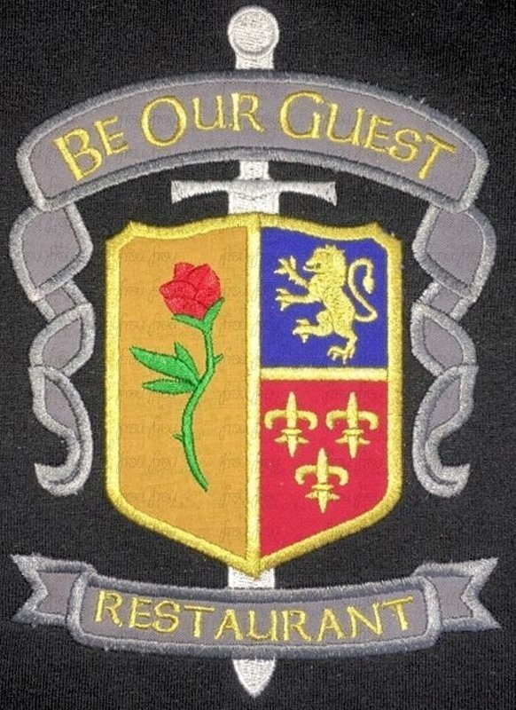 Bee A Guest Restaurant Logo Wording Machine Applique Embroidery Design, multiple sizes including 3&quot;-16&quot;